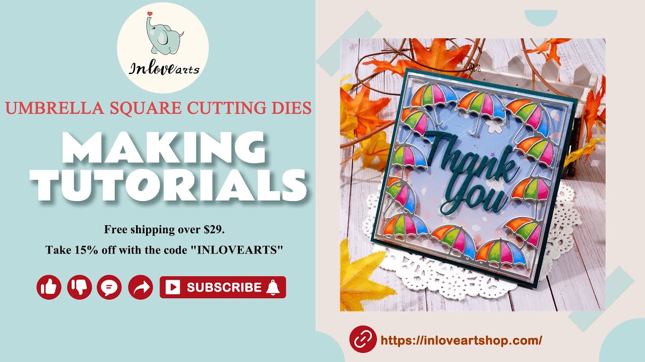 Inlovearts Umbrella Square Frame Cutting Dies