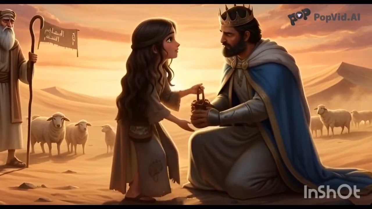 قصة الملك  التائه في الصحراء مع الفتاة اليتيمة الذي ترعى الغنم وكيف أنقدت حياته وتغيرت حياتها الابد 