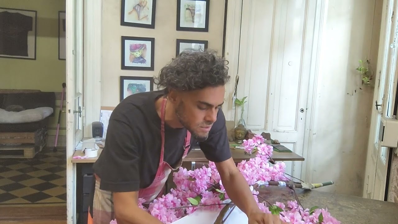 Cómo hacer un árbol artificial de cerezos / zakura paso a paso : DIY árbol de cerezo Tutorial 3