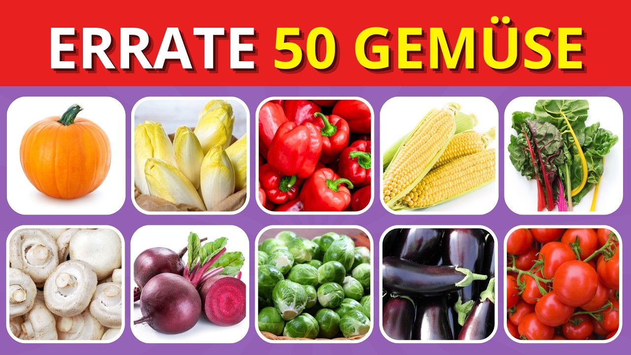 Gemüse Quiz 🌱 Kannst du alle 50 Gemüsesorten erraten?