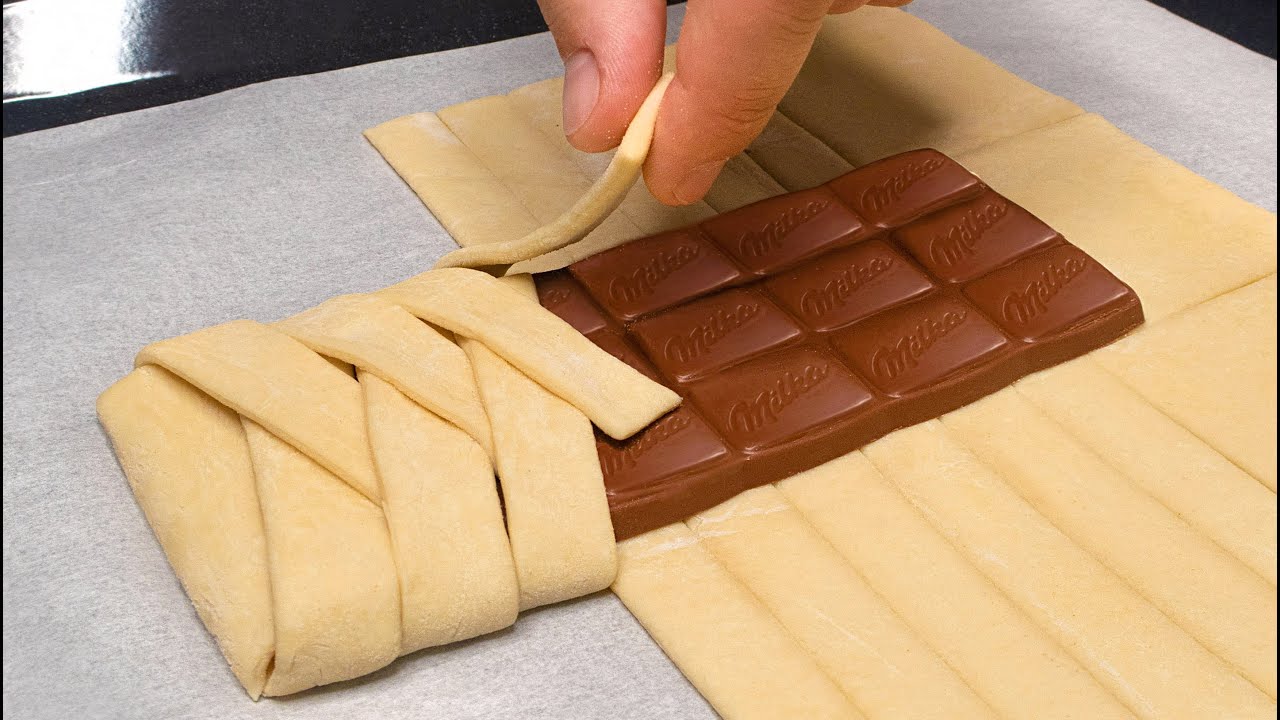 Dessert in 5 minutes! 😋 Chocolate in puff pastry that melts in your mouth!