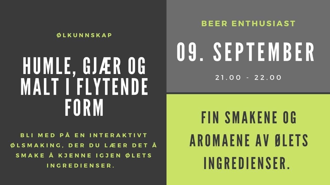 Humle, gj&aelig;r og malt - &oslash;lkurs online
