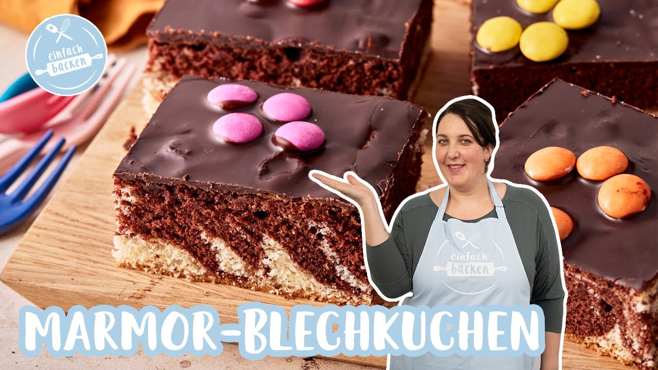 Marmor-Blechkuchen 🤍🤎 😋| Super saftig & schnell gemacht | Einfach Backen