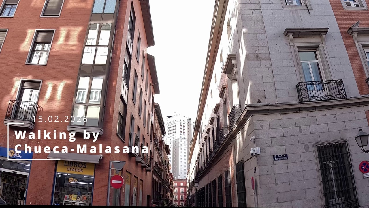 Sounds of sunday walk Chueca-Malasana, Madrid, Spain 15.02.2026