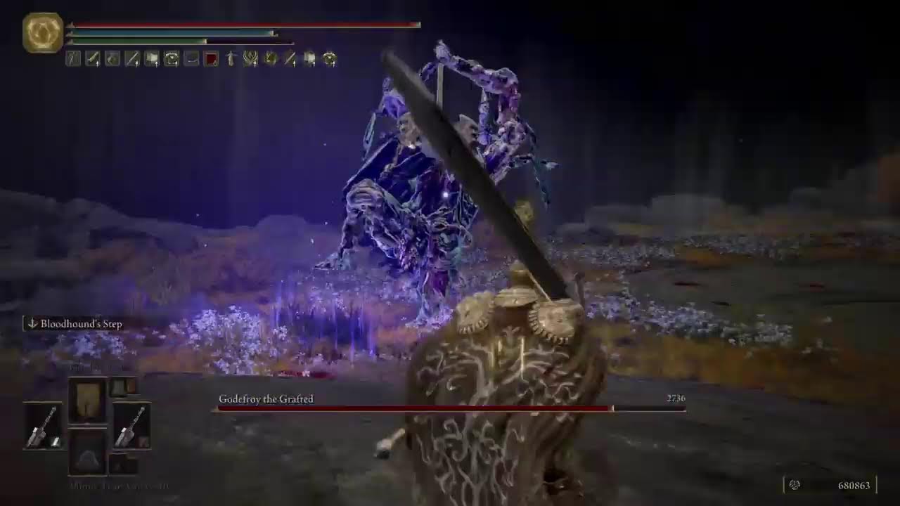 Elden Ring-Atlus plateau- golden lineage evergaol. Location, boss, reward-Godfreys icon