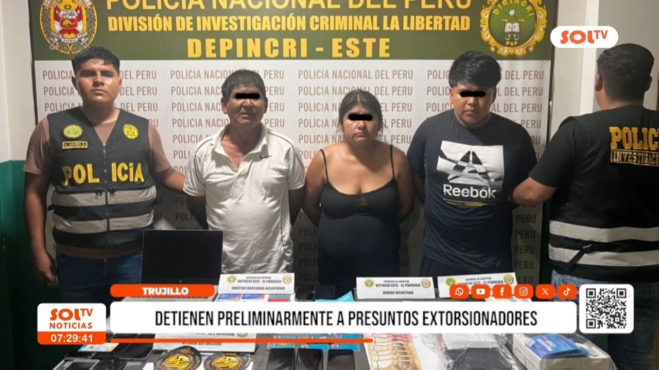 Detienen a presuntos extorsionadores de banda Los Sanguinarios de Trujillo tras operativo policial