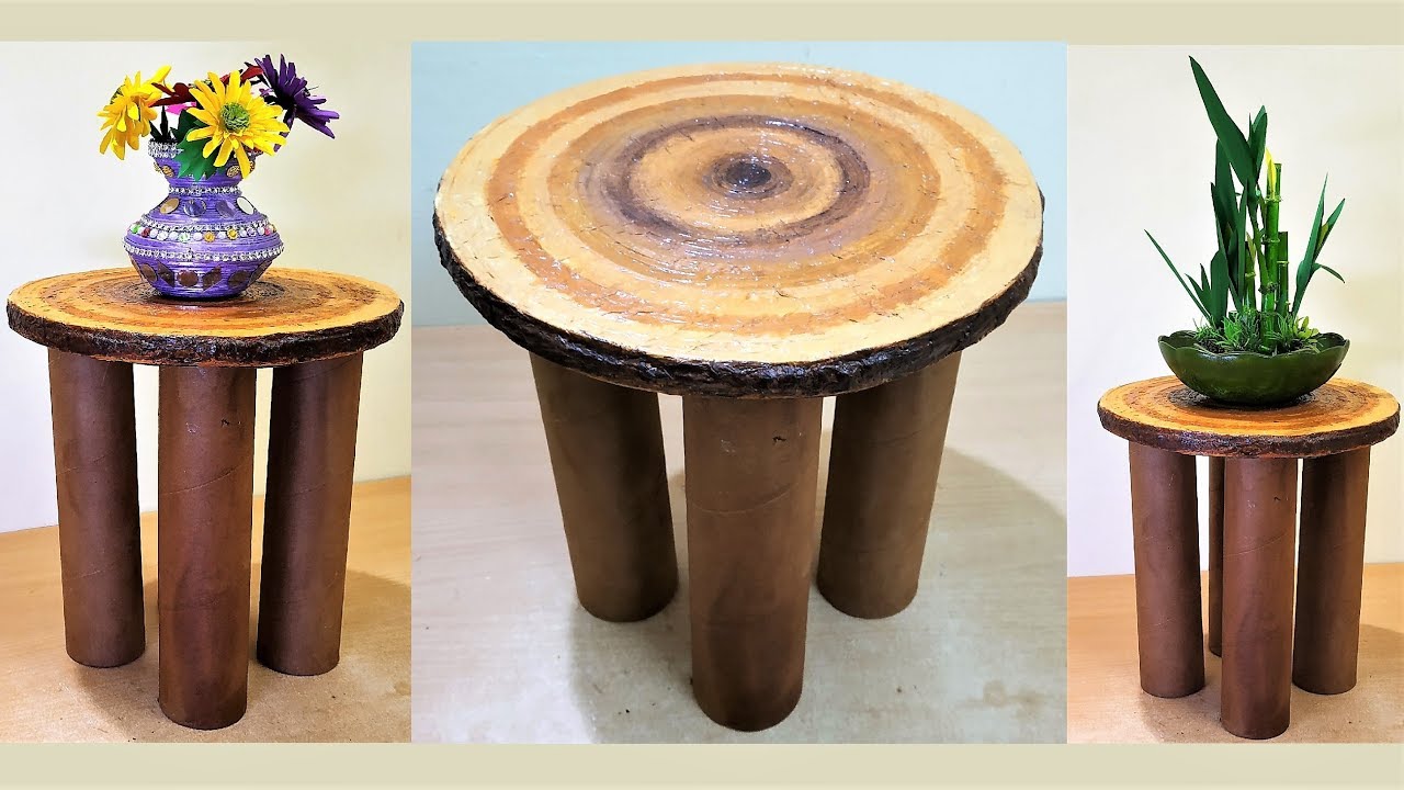 How To Make Stool / Corner Table / Home Decor From Waste Material | Best Out Of Waste
