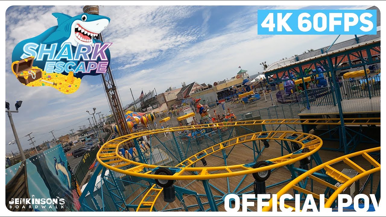 Official Shark Escape on-ride 4K POV @60fps  - Jenkinsons Boardwalk, Point Pleasant NJ