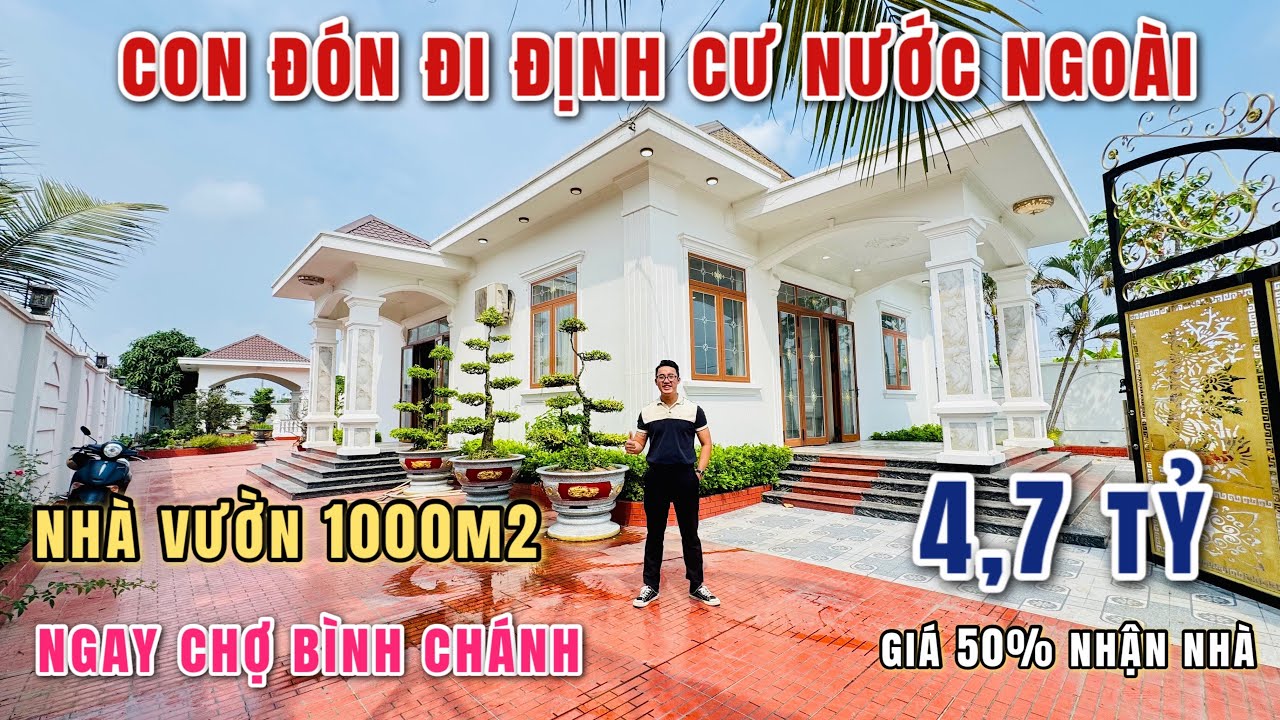 ‼️CHỦ ĐI ĐỊNH CƯ NƯỚC NGOÀI Bán Gấp Nhà Vườn Nghỉ Dưỡng 1000m2 SIÊU RẺ Ngay QL1A Chợ Bình Chánh