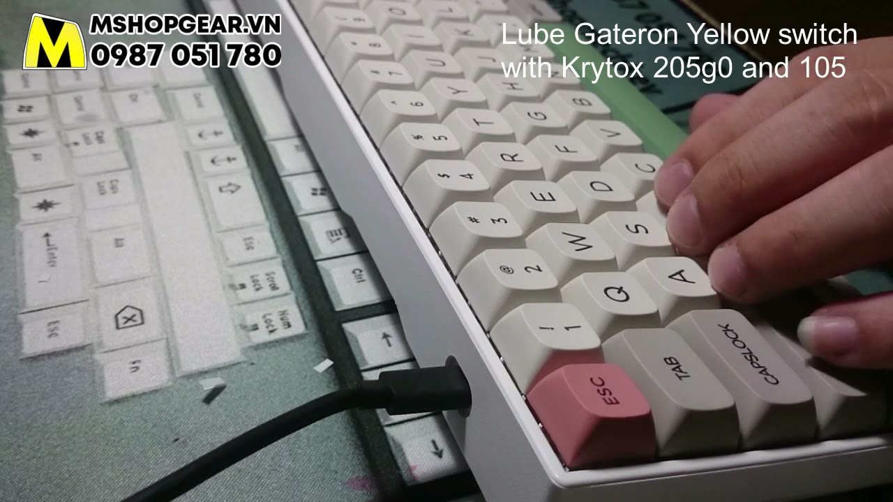 [Sound Test] Gateron Yellow switch lube với Krytox 205g0 v&agrave; 105