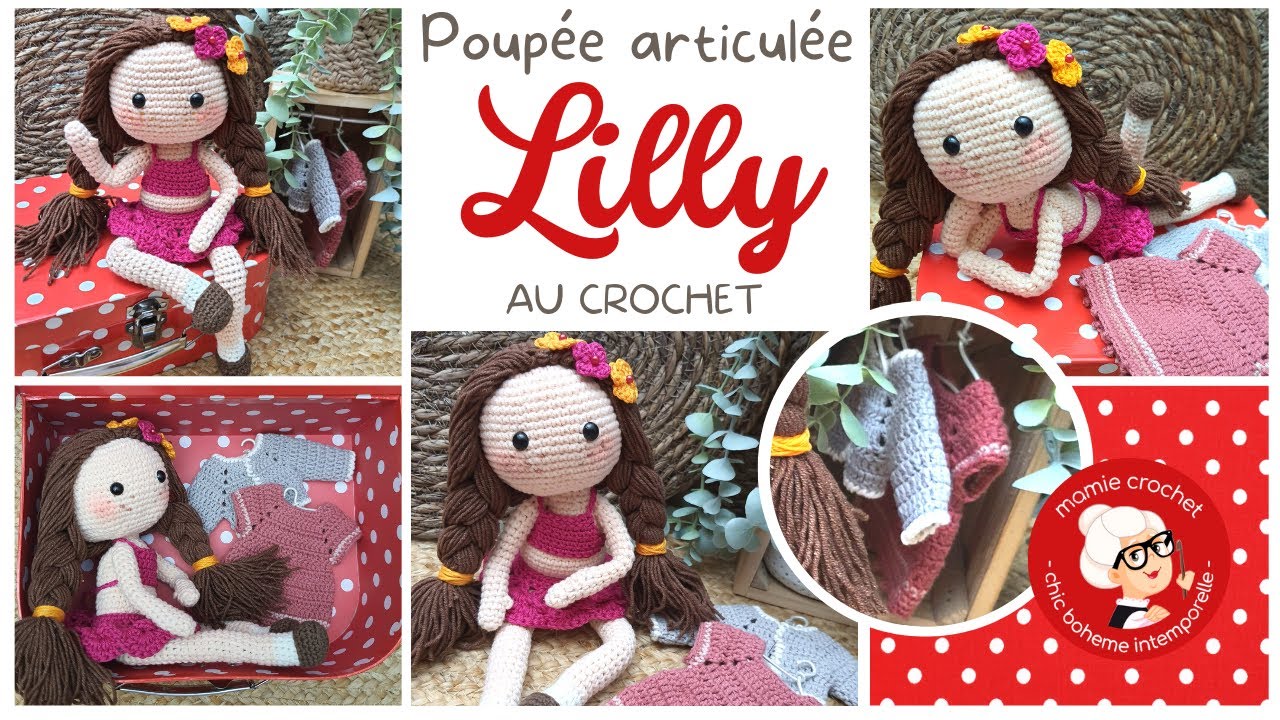 🧶 JOLIE POUPEE LILLY ARTICULEE 29 CM  AU CROCHET 🧶  TUTO pas a pas  @Mamie Crochet doll crochet