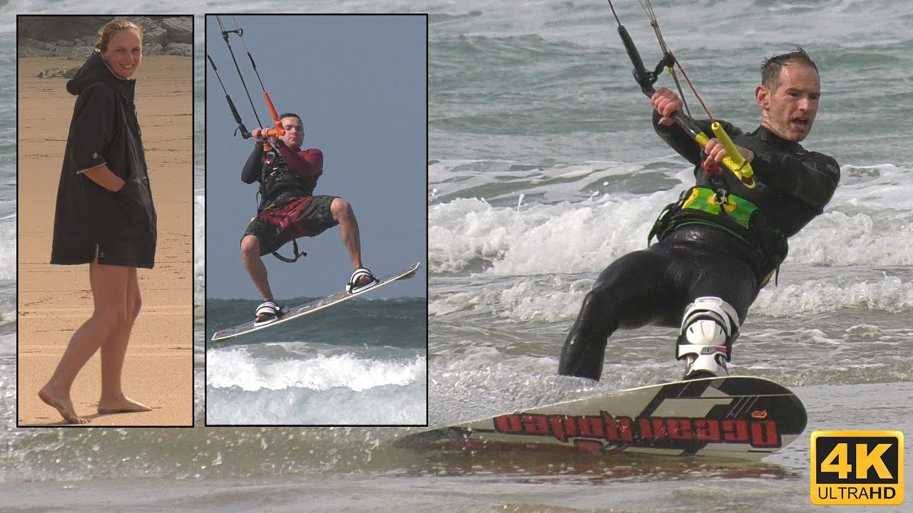 *AWESOME* KITE SURFING / BOARDING ACTION (Watergate Bay: Cornwall: UK) [*UltraHD and 4K*]