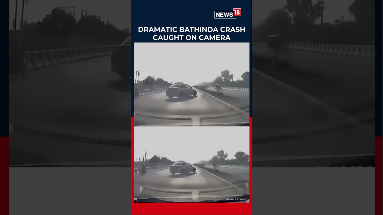 Overtaking Attempt Causes Major Car Crash in Bathinda, Driver Escapes Unhurt | N18S