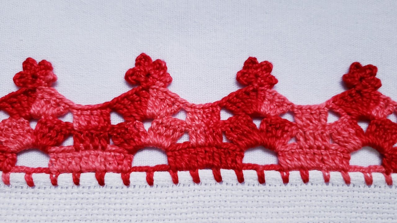 Barrado/bico para pano de prato #croche #crochet #barradinhodecroche 🌺 #655