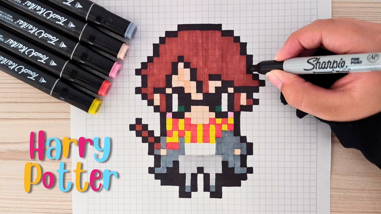 Como dibujar a HARRY POTTER en PIXEL ART – Tutorial paso a paso