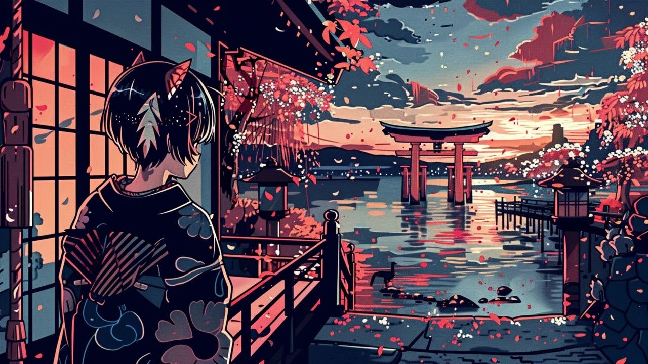 【Japan City Pop LoFI BGM】Kyoto Night Focus – Shamisen & Koto Study Music