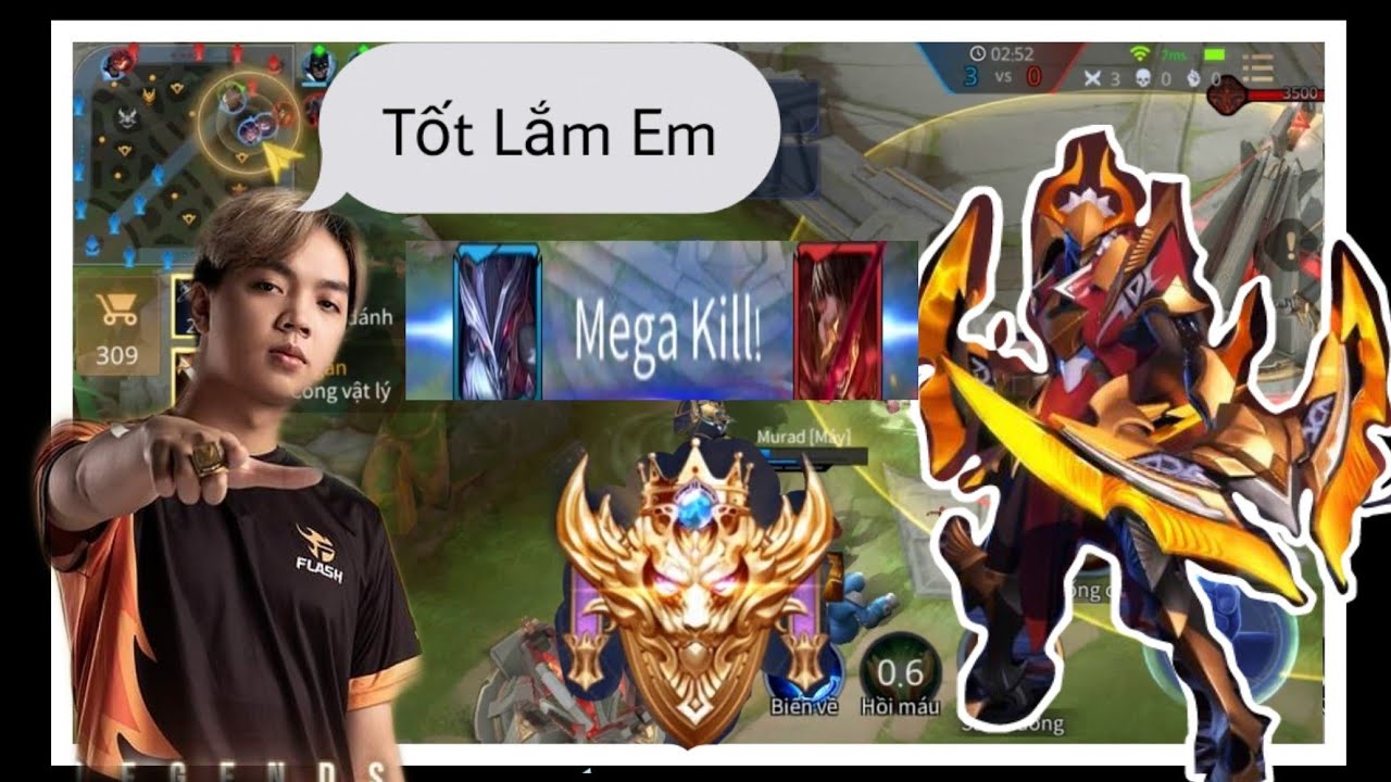 TOP.1 Nakroth || Lụm nhẹ MEGAKILL ở Rank Cao thủ \ C&aacute;ch Di chuyển - Gank cả team của Nakroth