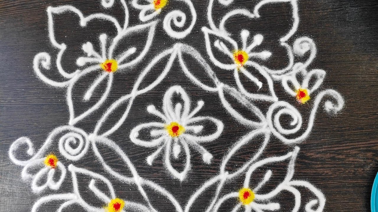 Day1:Easy Rangoli Design | Step by Step ✨| Simple Yet Elegant