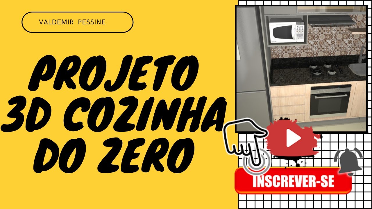Projeto de cozinha planejada para apartamento pequeno do zero no Promob.. Cozinha Planejada Pequena.