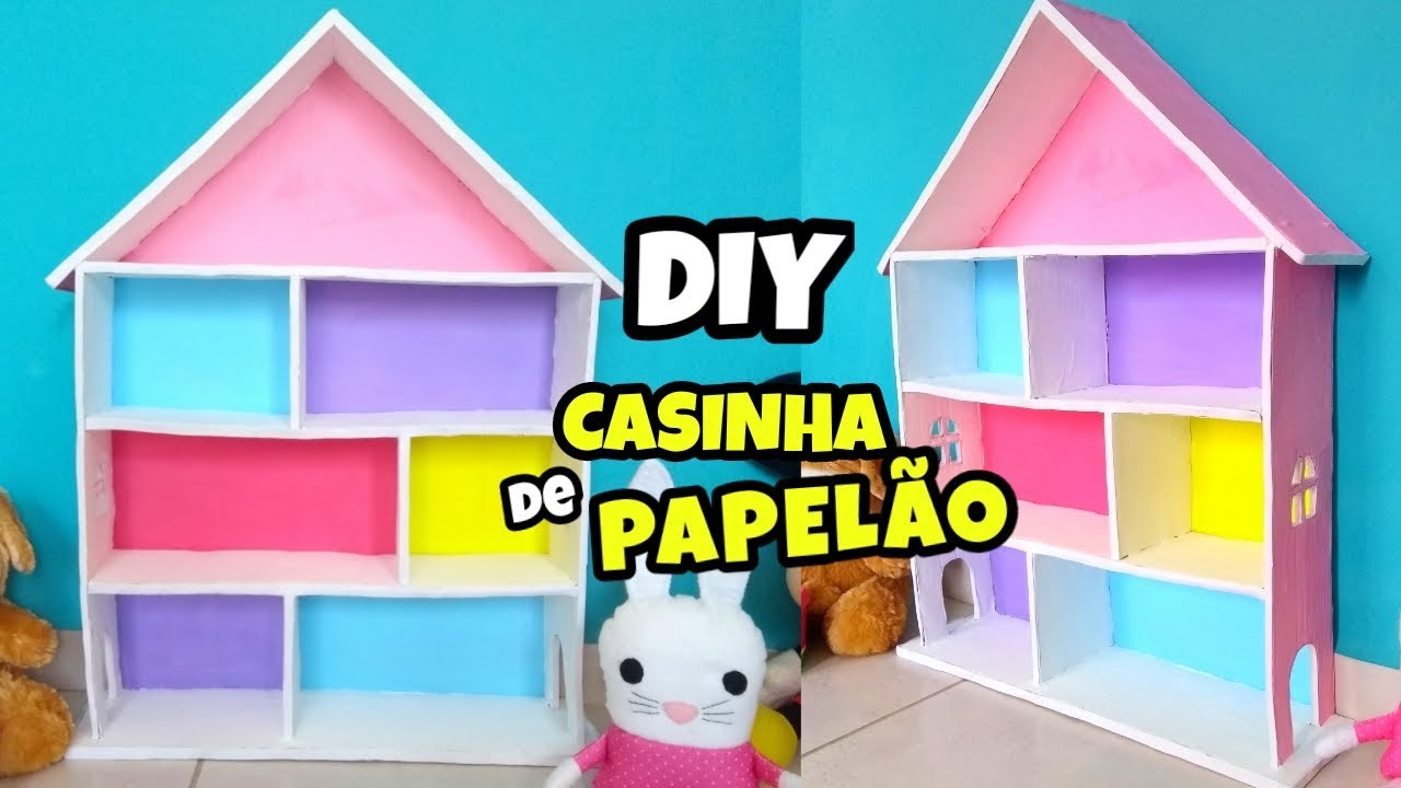Como fazer CASINHA DE PAPELÃO - DIY CASINHA DE BONECA - FAÇA VOCÊ MESMO