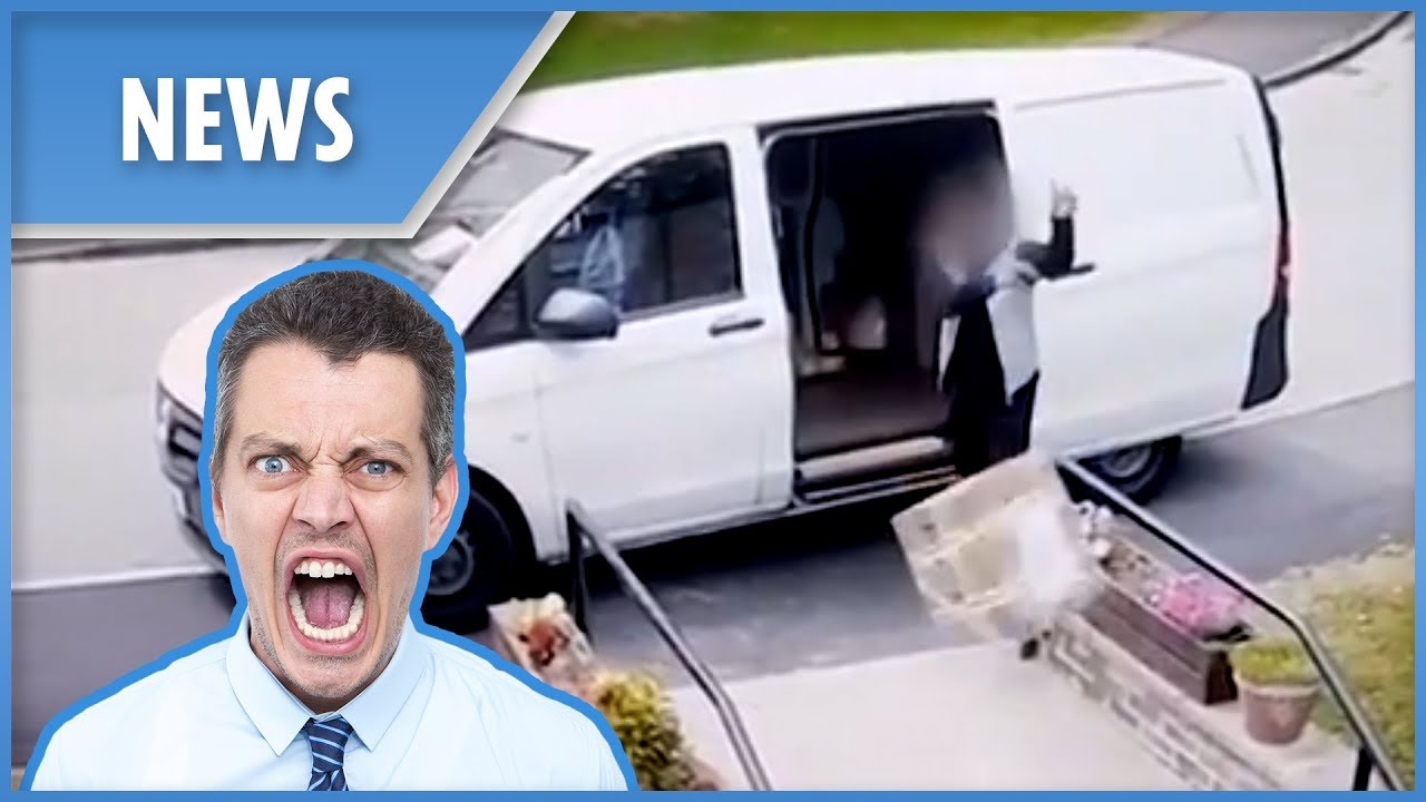 Delivery driver caught throwing packages