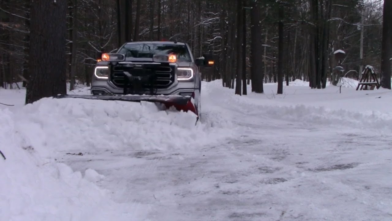 Plowing 18 inches of snow on a long country driveway