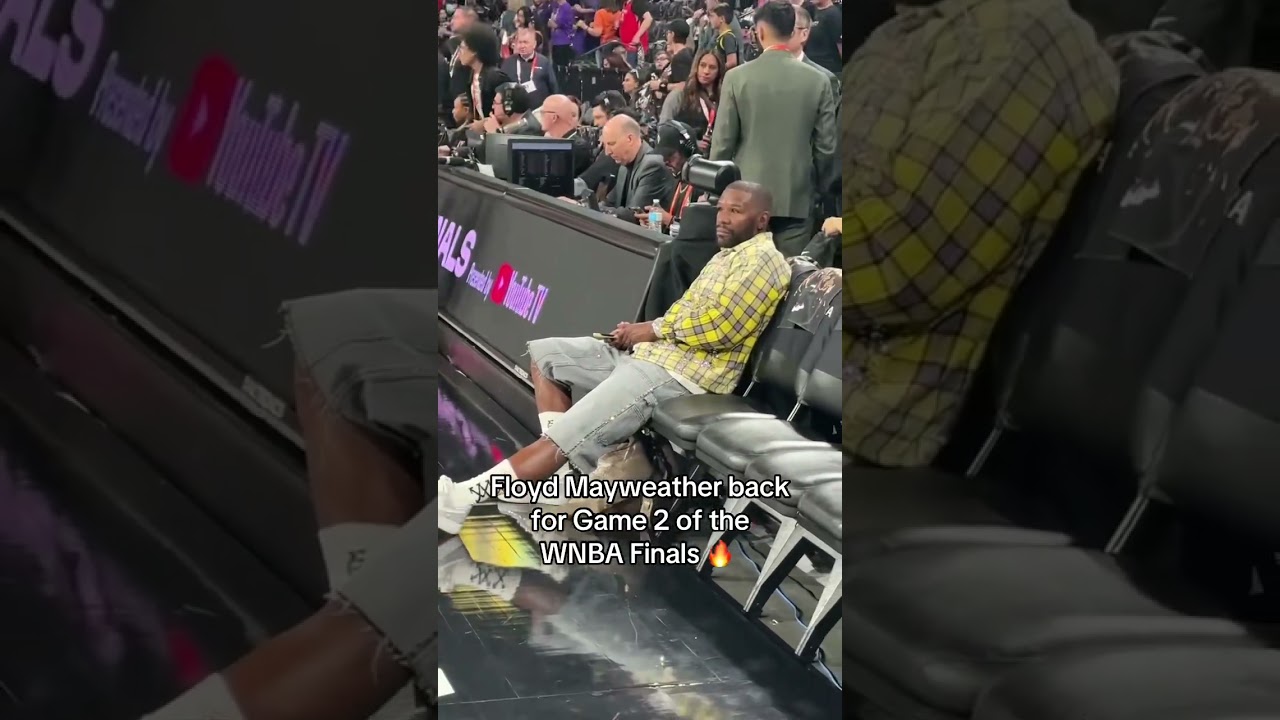 Floyd Mayweather ready to watch Game 2 of the WNBA Finals 🔥