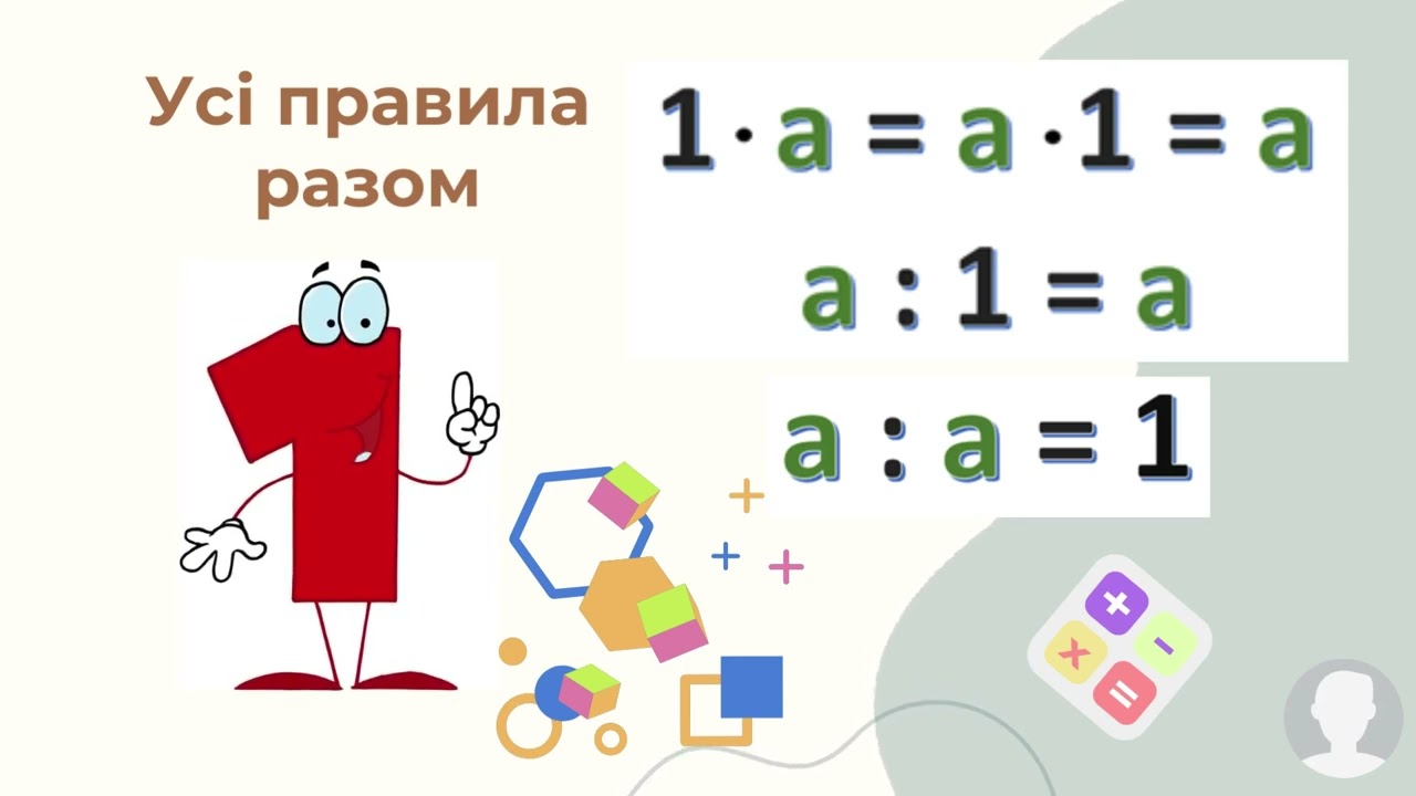 Правила множення і ділення 0, 1, 10 (2 клас)