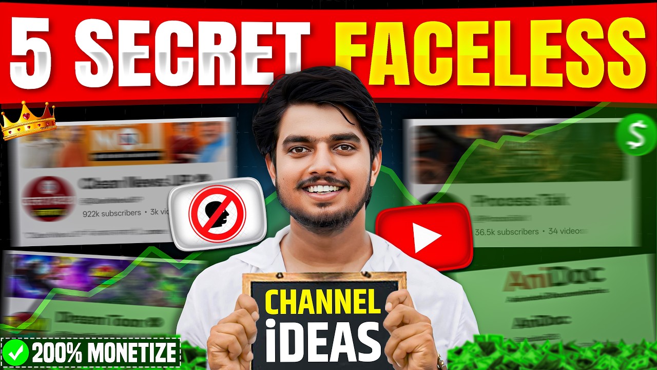 Top 5 Long Faceless YouTube Channel Ideas (2026)🔥 No Face No Voice copy paste channel ideas 2026