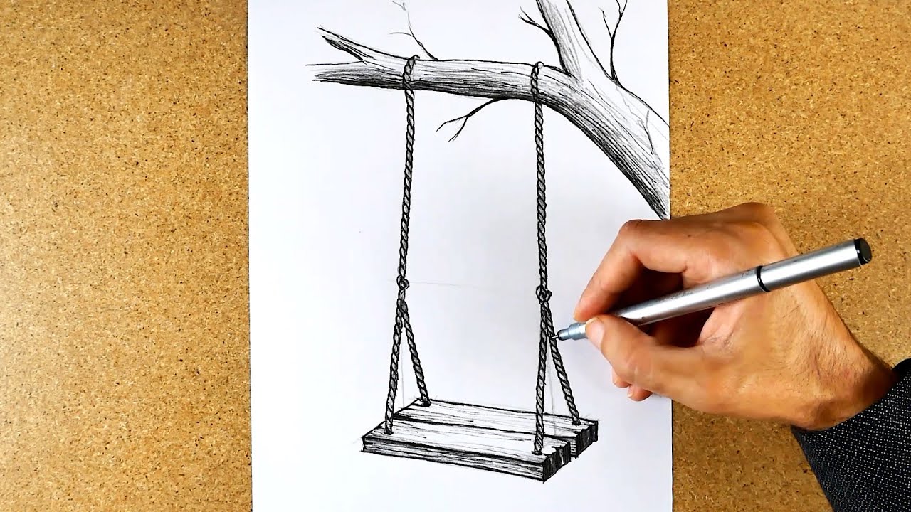 How do I draw a swing | drawing | dibujo