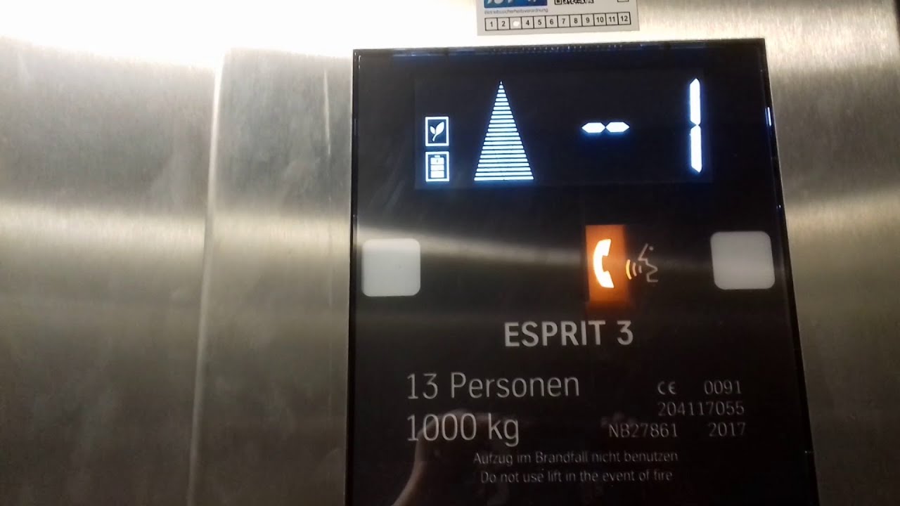 Rare 2017 Thyssenkrupp (Esprit 3?) MRL Elevator in Bebra