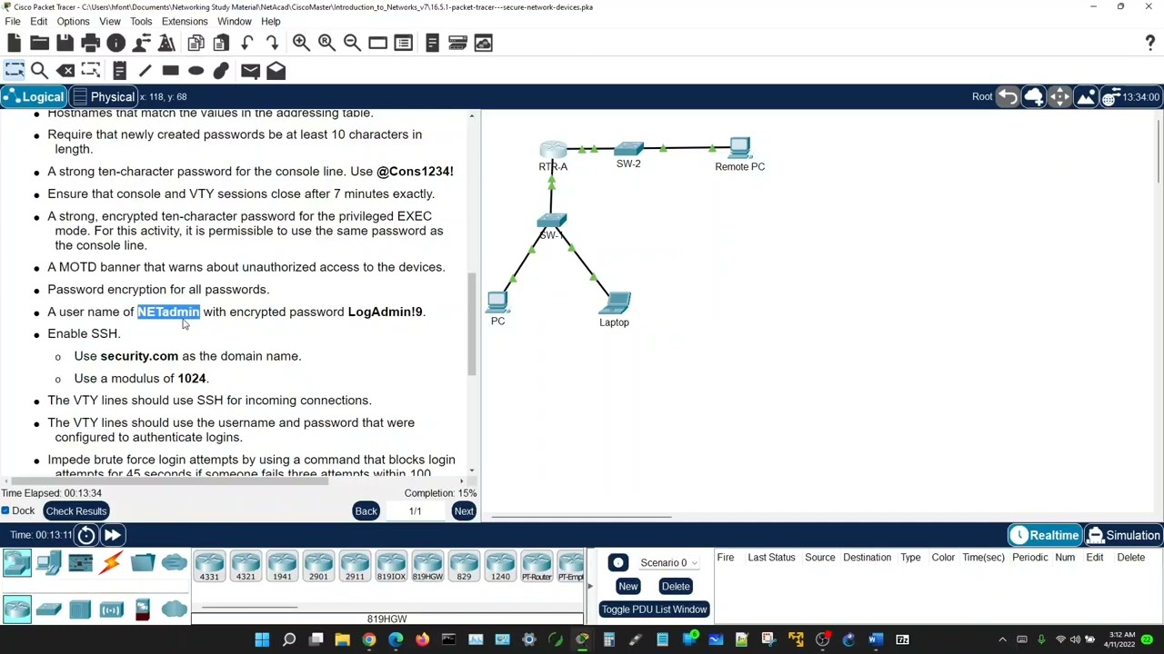 16.5.1-packet-tracer-secure-network-devices