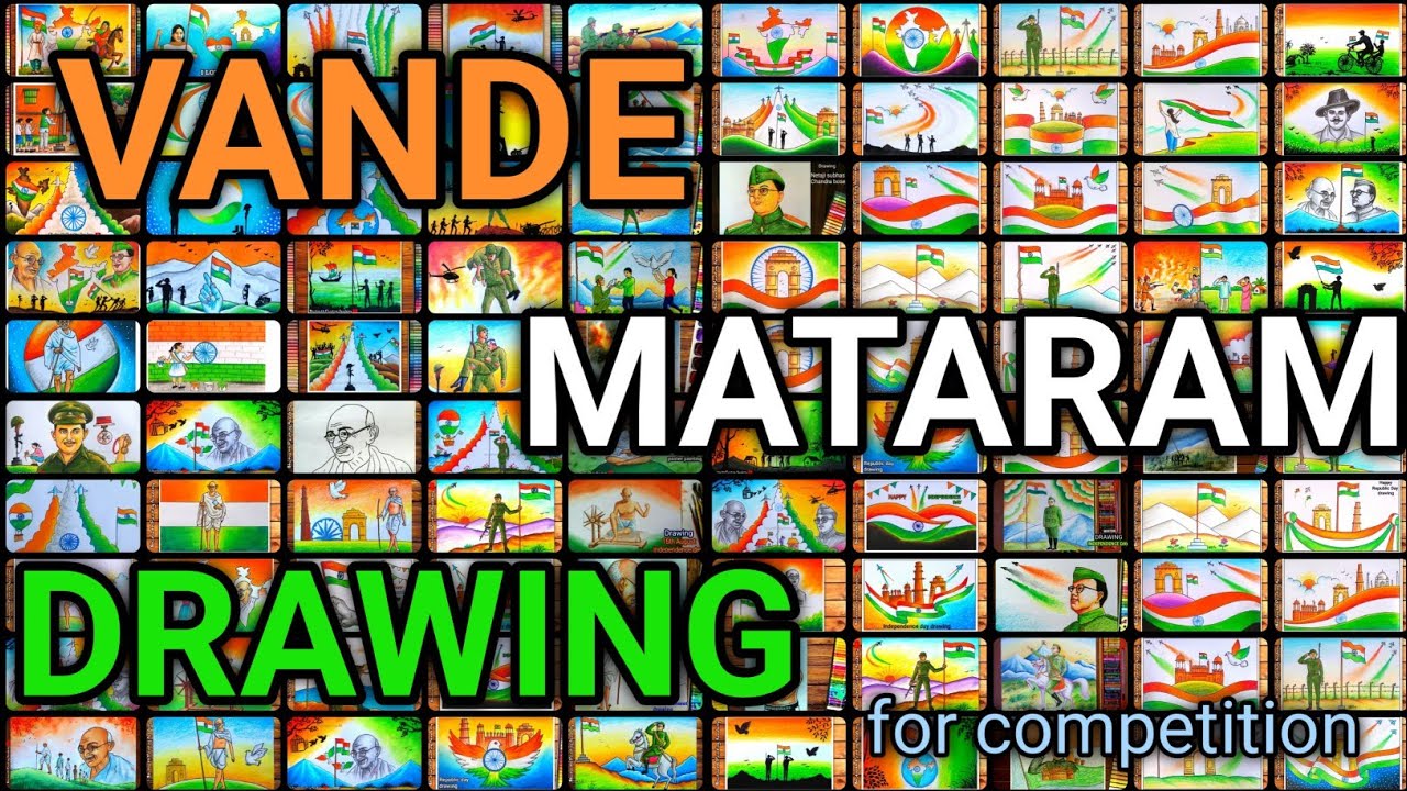 vande mataram drawing for competition