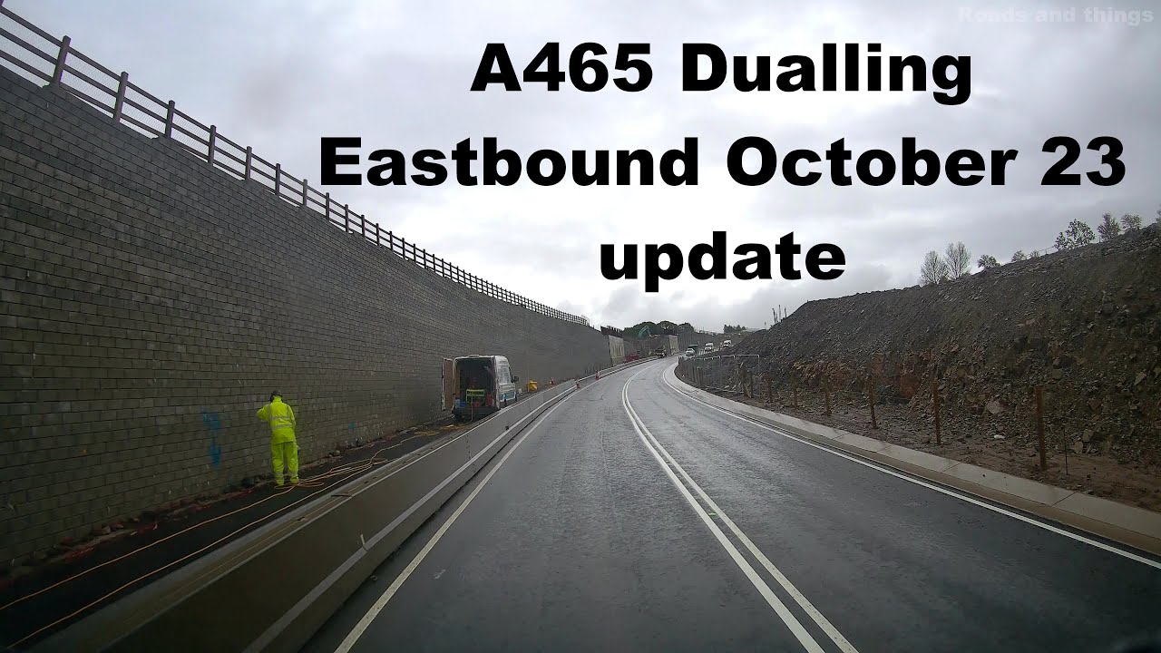 A465 Dualling Hirwaun to Dowlais Top + Rocky Road/Dowlais High Street October 2023, Wales, UK.