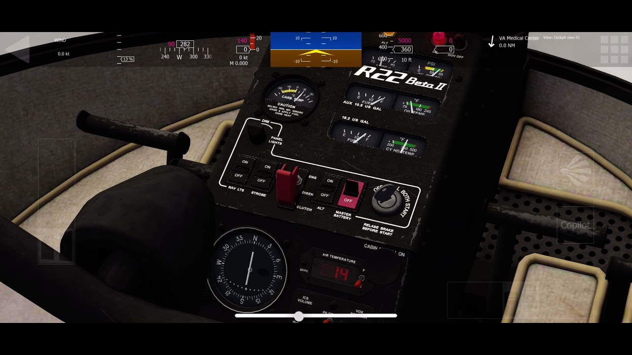 Starting up the r22 in aerofly