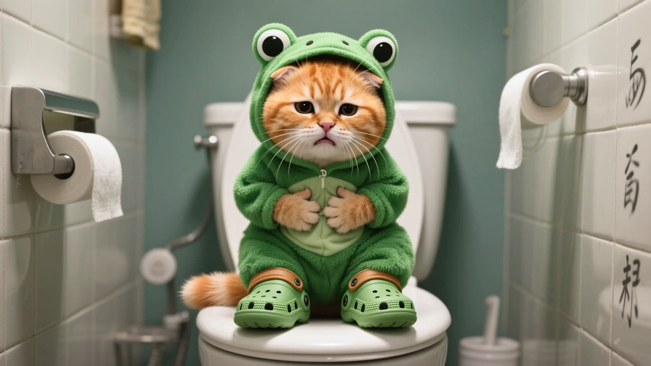 Mama Cat Helps Ginger Kitten Beat Bellyache 🥬, A Lesson in Love ❤️