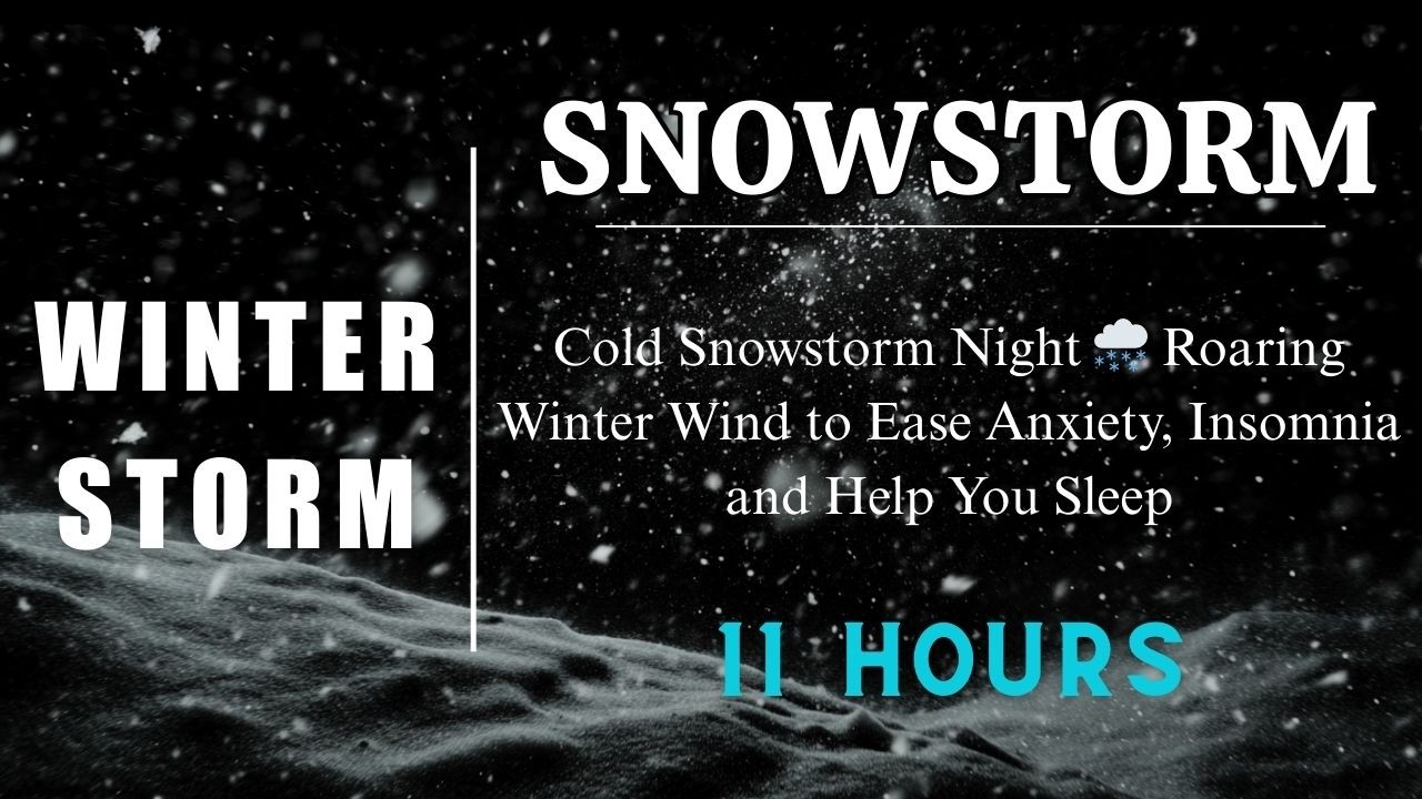 Cold Snowstorm Night 🌨️ Roaring Winter Wind to Ease Anxiety, Insomnia and Help You Sleep