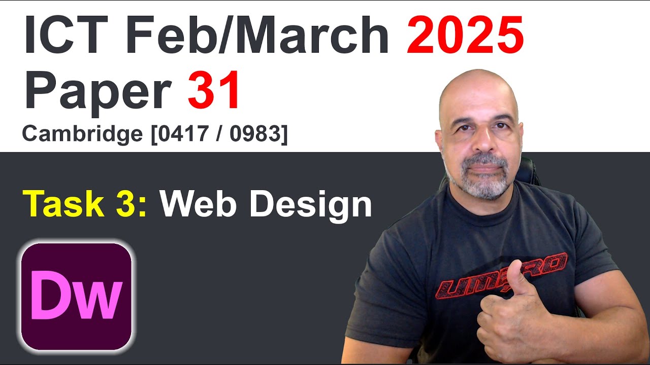 2025 Feb/March Paper 31, Task 3 Web design, Cambridge 0417 ICT [IGCSE]