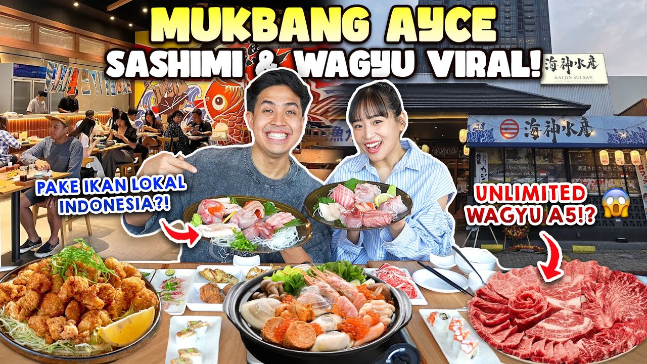 WOW! MUKBANG AYCE SASHIMI & WAGYU A5 VIRAL!! GAK RUGI NIH RESTORAN? | JEROME HARUKA VLOG