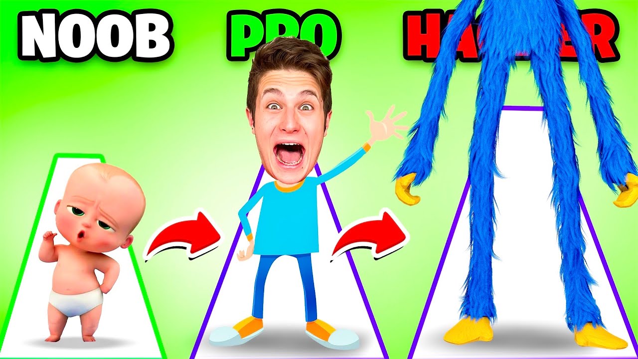NOOB vs PRO vs HACKER su TALL MAN RUN! *PERSONA più ALTA del MONDO*