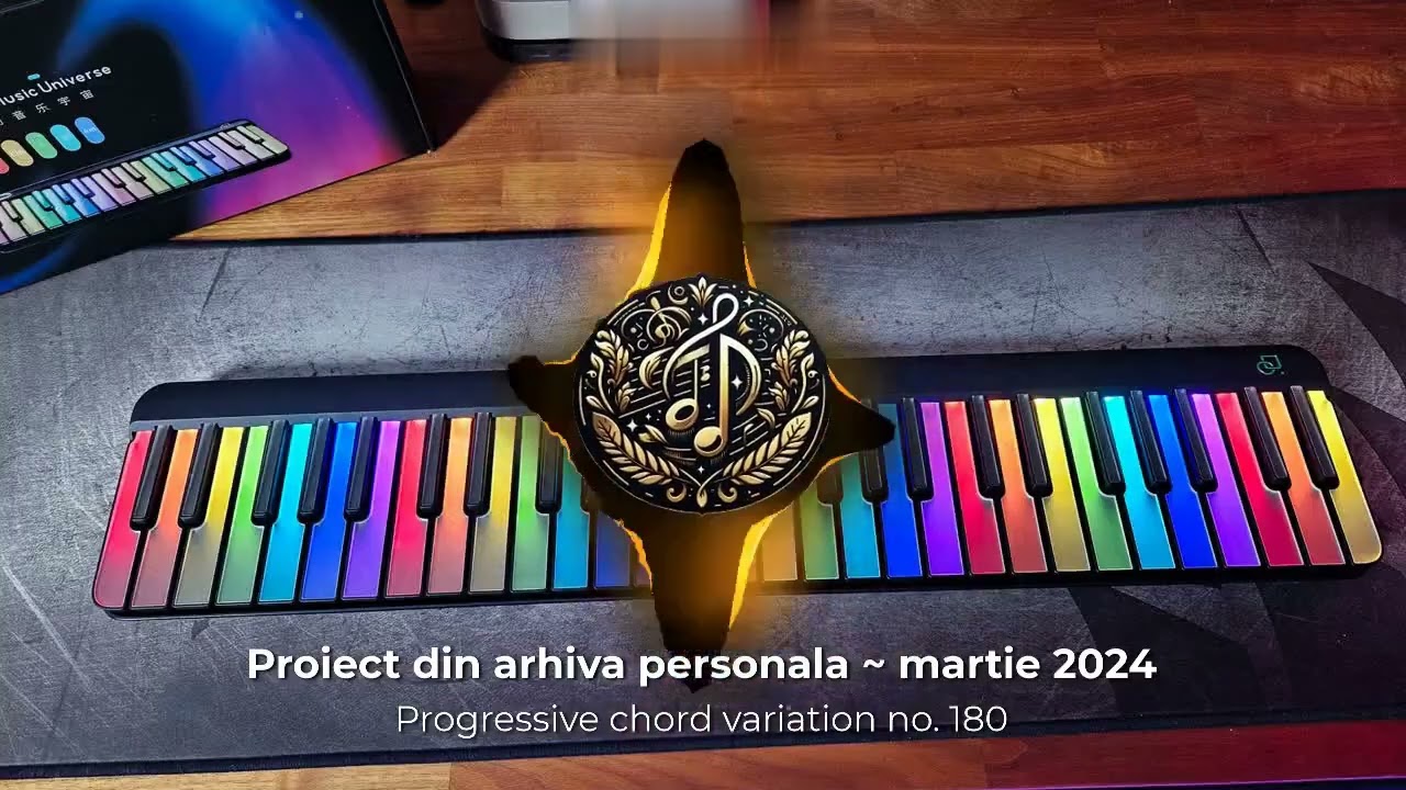 Impro progressive chrord variation on a popu piano keyboard