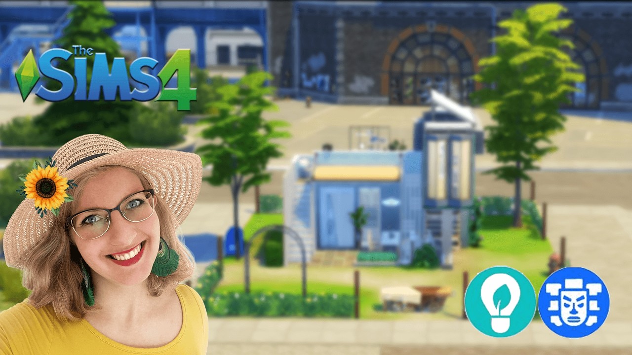 A 2‑Tile, 2‑Storey Eco House… With Only 2 Packs! 🍀 | The Sims 4 (no CC) #thesims4 #sims4  #tinyhouse