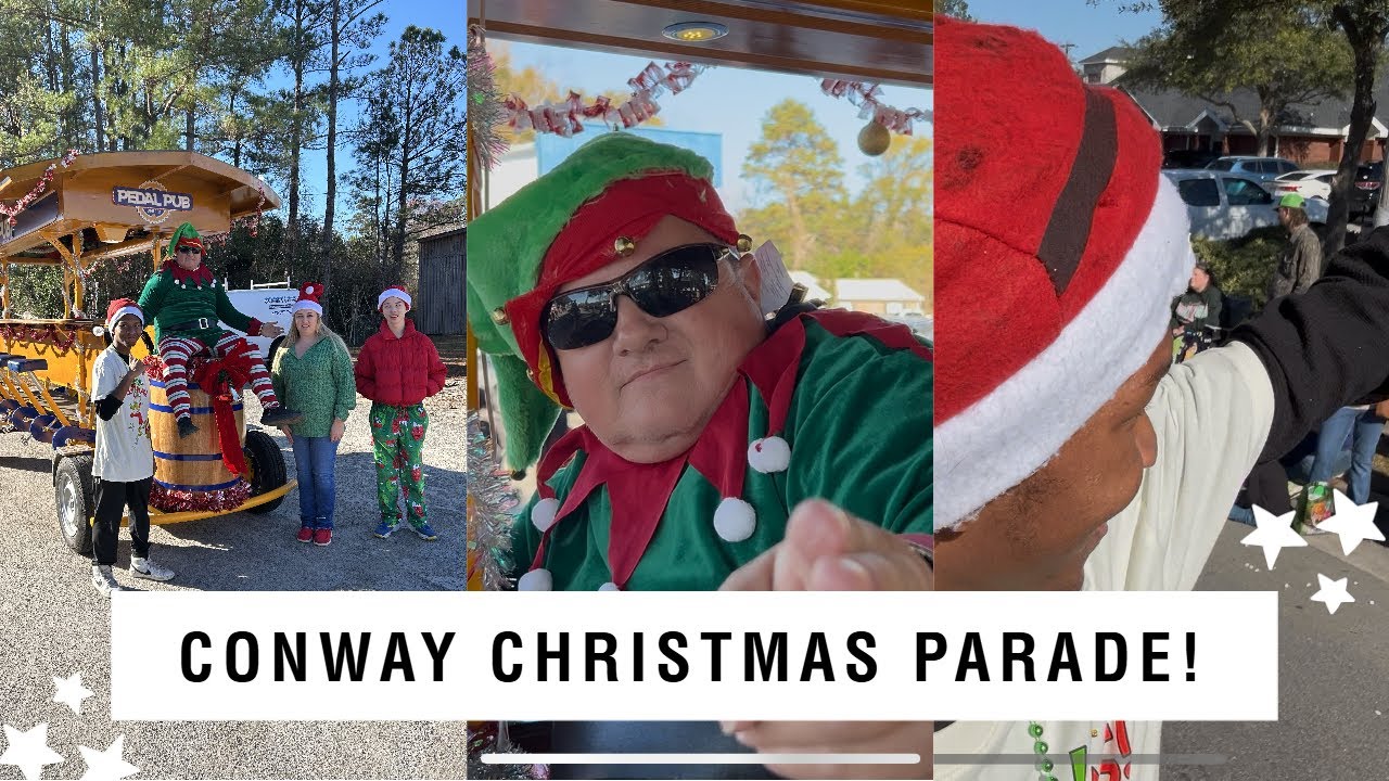 Riding in the Conway Christmas Parade with Pedal Pub Myrtle Beach!