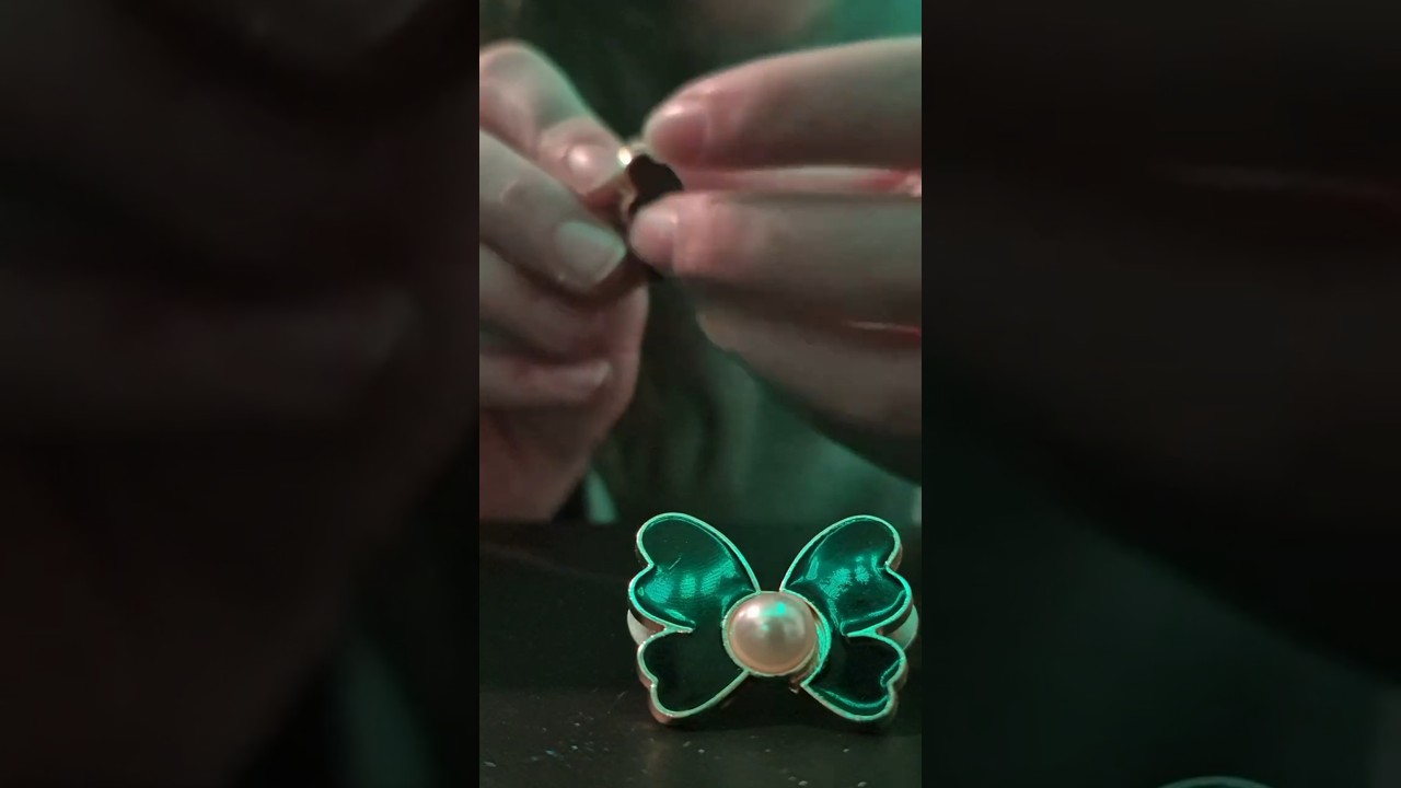 ASMR Tapping With Cute Butterfly Jean Pins