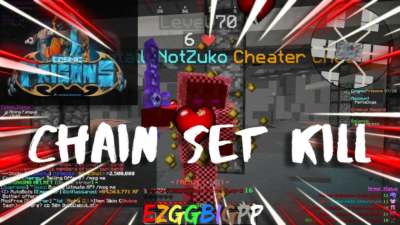 【Cosmic Prisons】☄️CHAIN SET KILL | LOW CELL PVP