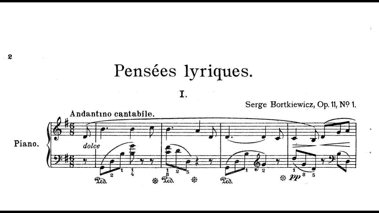 Sergei Bortkiewicz | Pensées lyriques, Op.11/1
