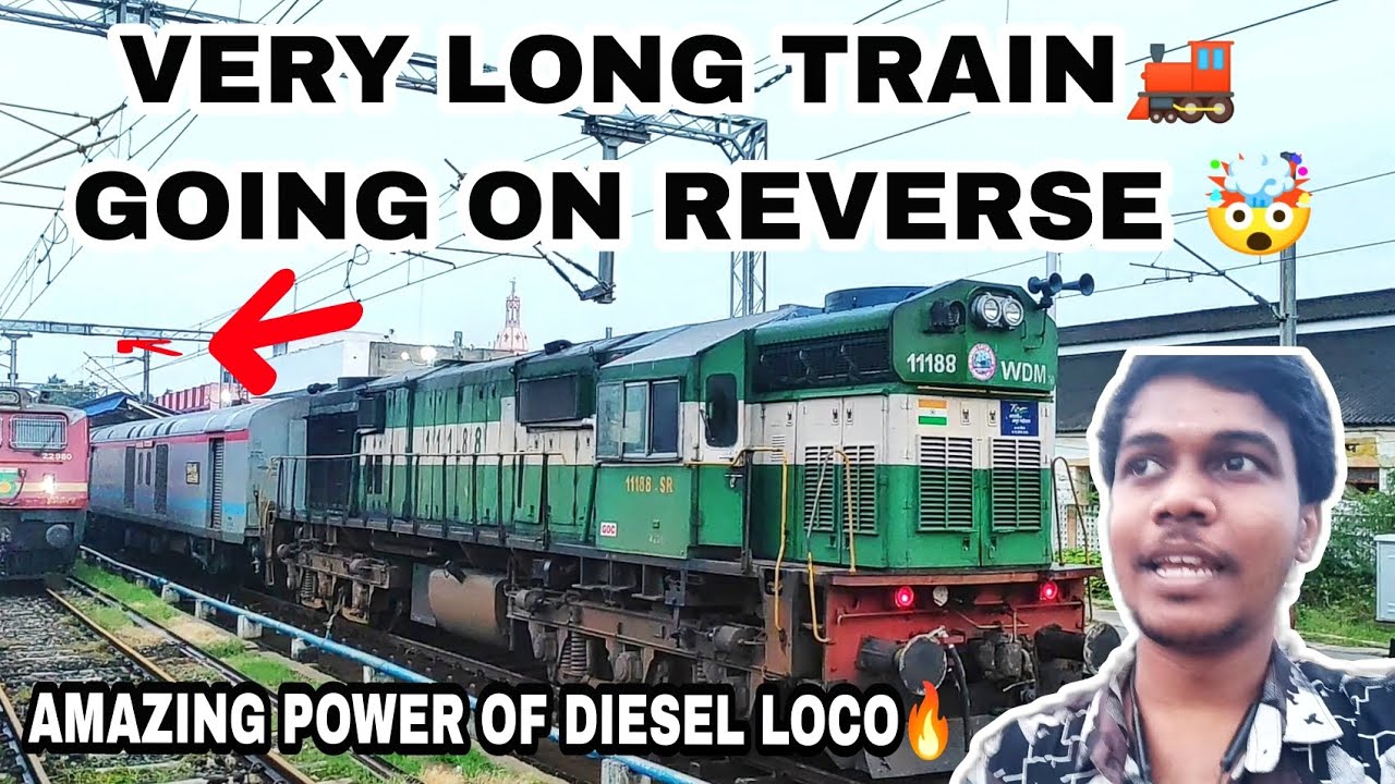 🚂Train பின்னால் போகும் வீடியோ 🤯 மிக நீளமான ரயில்|Train going on Reverse💯First time😅HK|Tamil