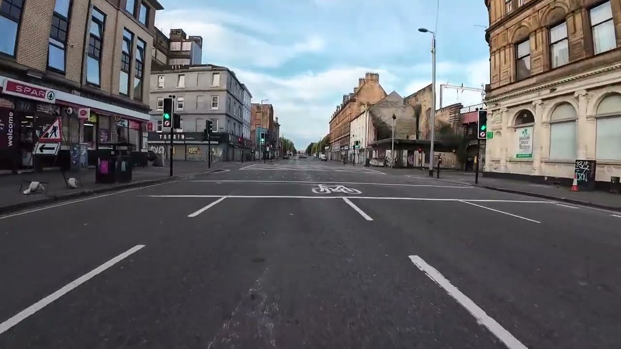 Glasgow City Centre Driving Tour 3 - Early Saturday Morning