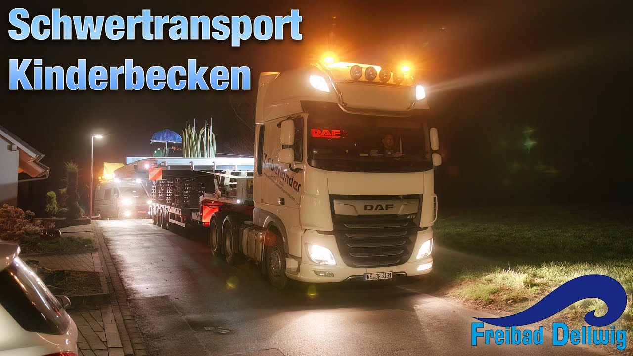 Freibad Dellwig - Schwertransport Kinderbecken