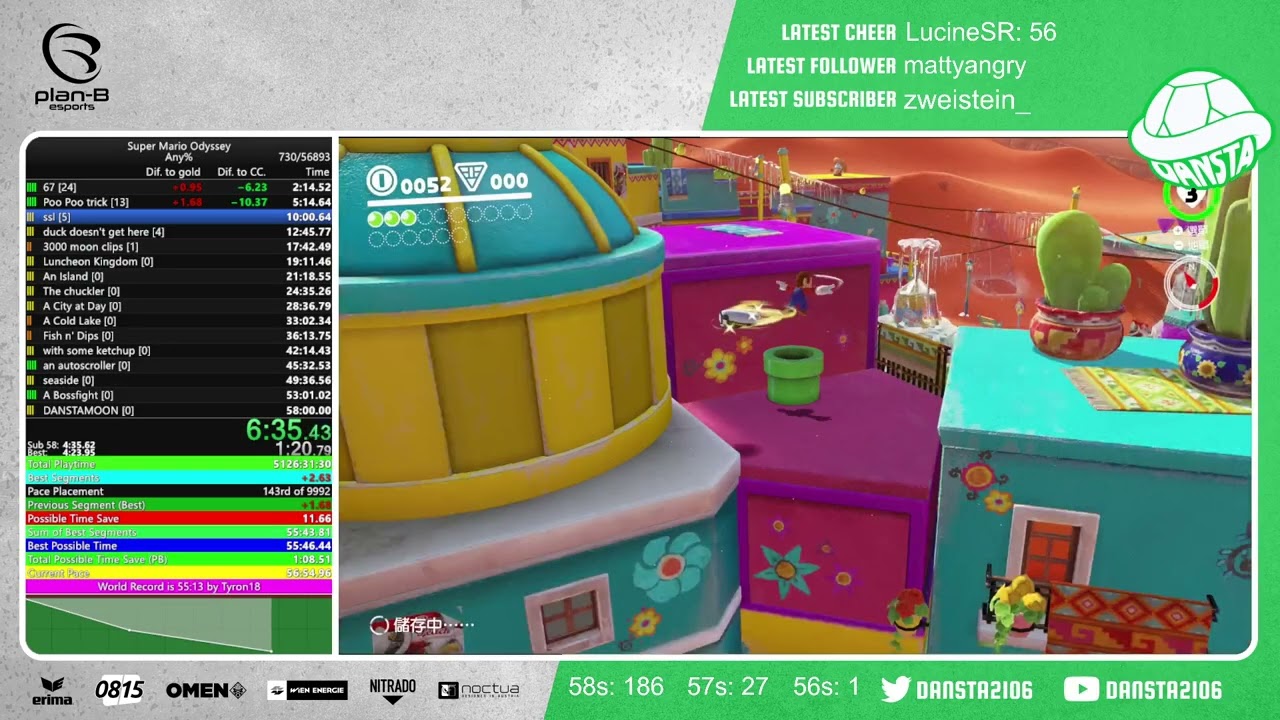 Super Mario Odyssey Any% in 56:44 (PB as of 24.1.2026)